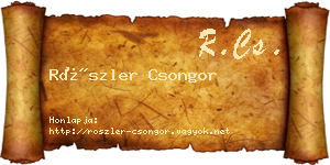 Röszler Csongor névjegykártya